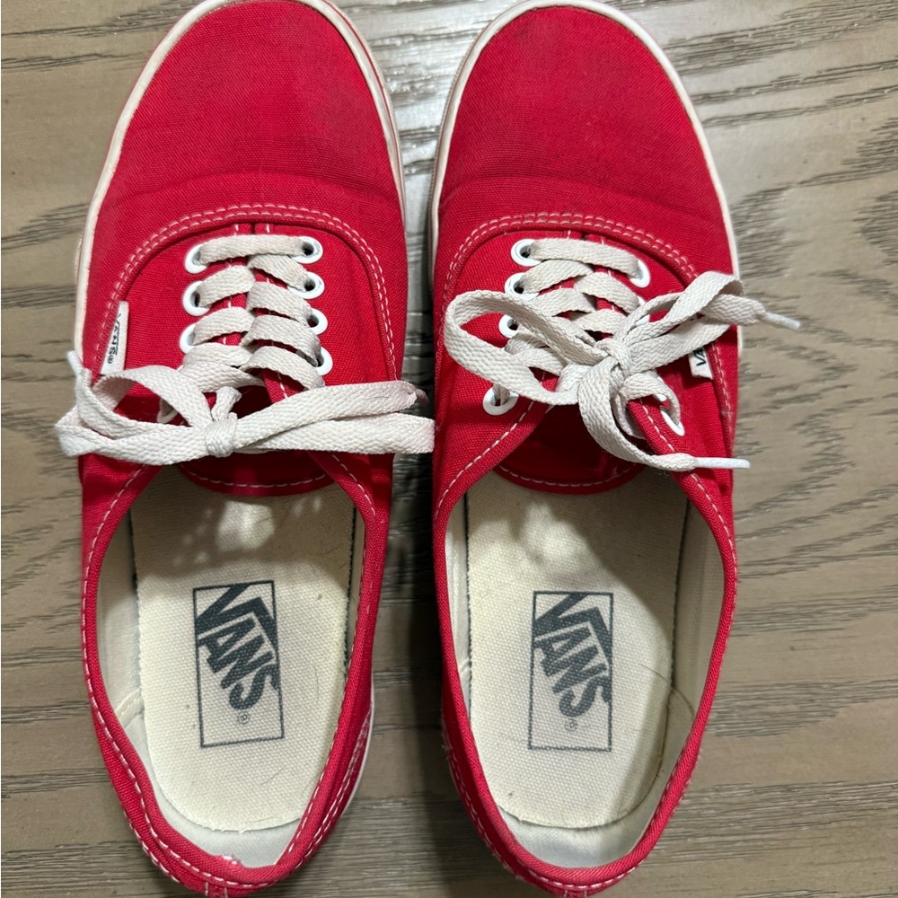 Vans Bold Red Sneakers with White Accents